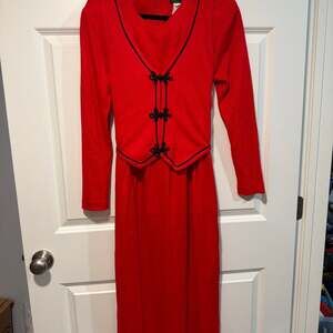 Vintage Stuart Alan Red Maxi Dress